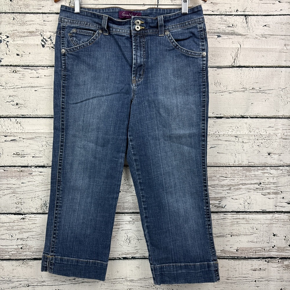 Gloria Vanderbilt Women's Mid Rise Blue Denim Capri Super Cute‎ [Size 14]